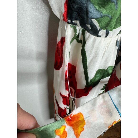 Alice + Olivia Greenwich Garden Dress Susana Floral Burnout Faux-Wrap Size 6 - Picture 9 of 10